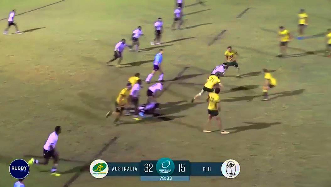VIDEO: Aussie U20s player gets absolutely nutted by Fijian beast wing