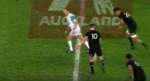 Watch: Shows Kieran Read offside from the kick-off that led to the accidental offside