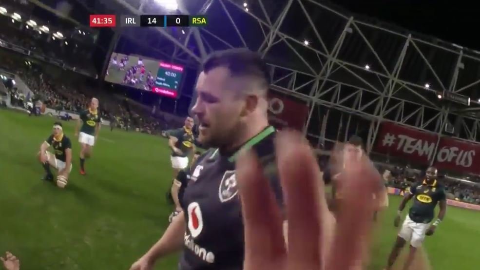 VIDEO: Cian Healy floors Dillyn Leyds for no reason