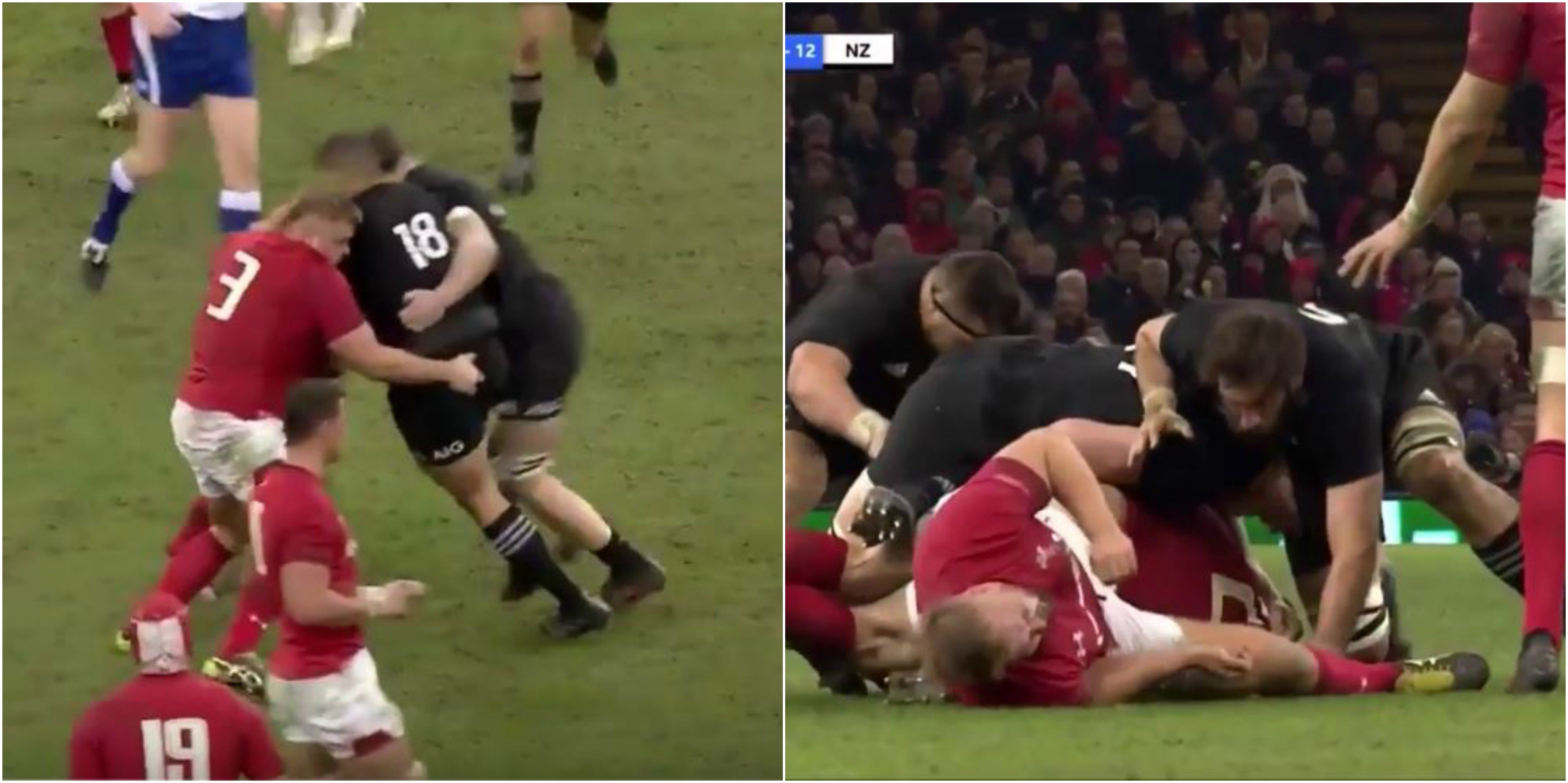 FOOTAGE: Sam Whitelock has to be cited for this cheapshot on Tomas Francis