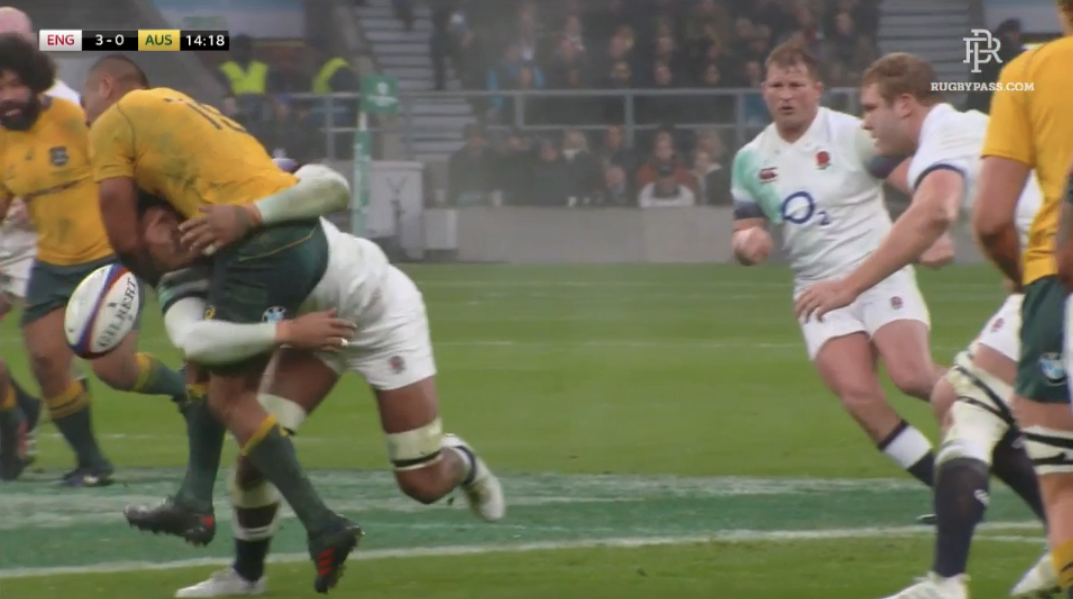 WATCH: Courtney Lawes sends Kurtley into the dirt with trademark big hit
