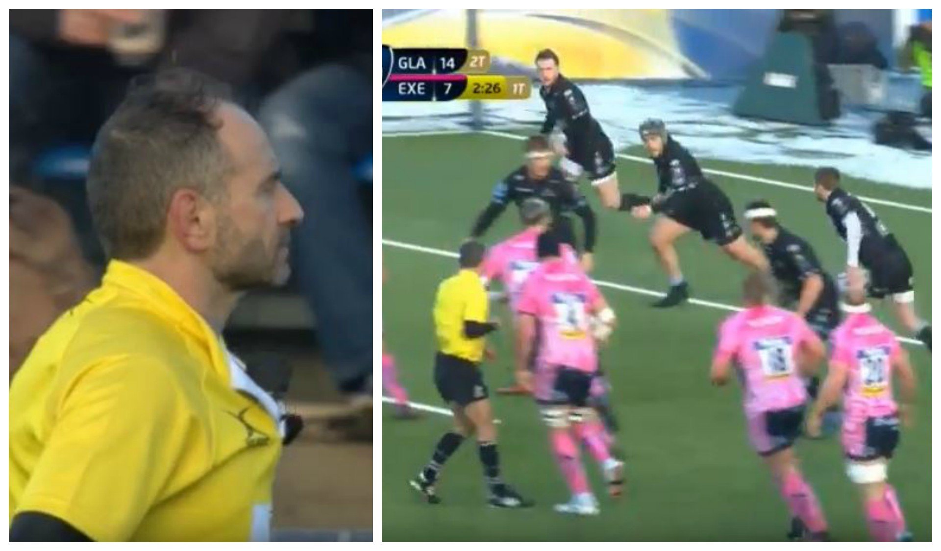 WATCH: Romain Poite knocks Exeter out of Europe as Glasgow score back to back tries from inside their own 22