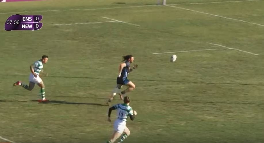Enisey player scores against Falcons despite massive tackle...by the POST PADS?