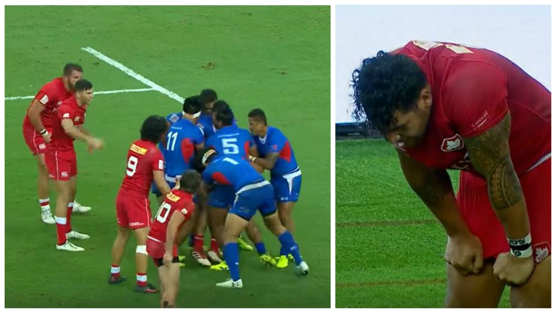 SHOCKING: Chaos in Singapore as Samoa treat Canadian 'like vagrant punter' with 7 on 1 tackle