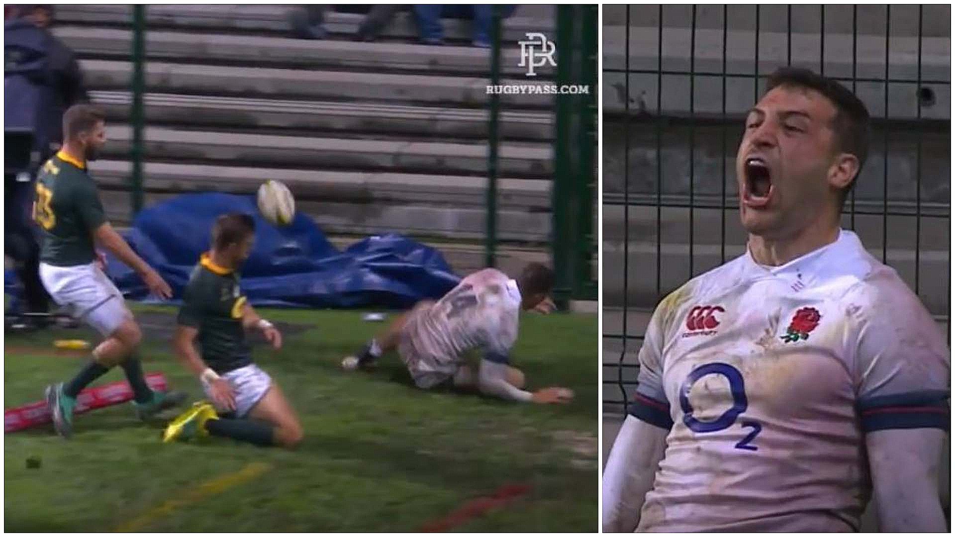SHOCKING: Chilling video which captures Jonny May's try celebration will scar you for life