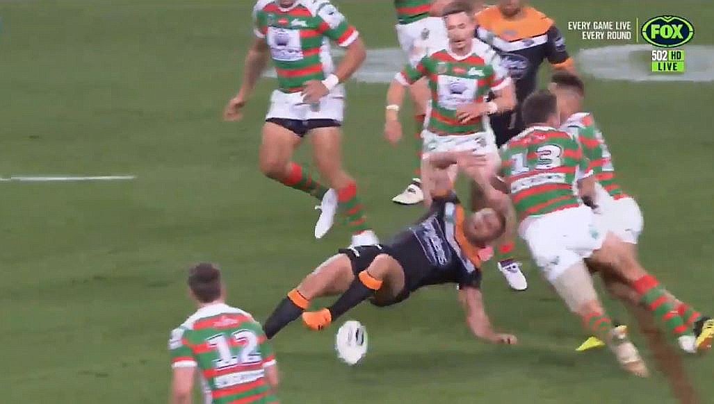 FOOTAGE: Ref mic picks up Sam Burgess's R-rated words for DESTROYED former teammate