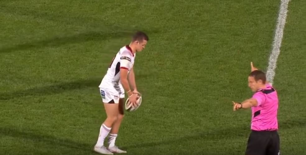 VIDEO: Billy Burns kick-off leads directly to RED CARD for young Ulster player