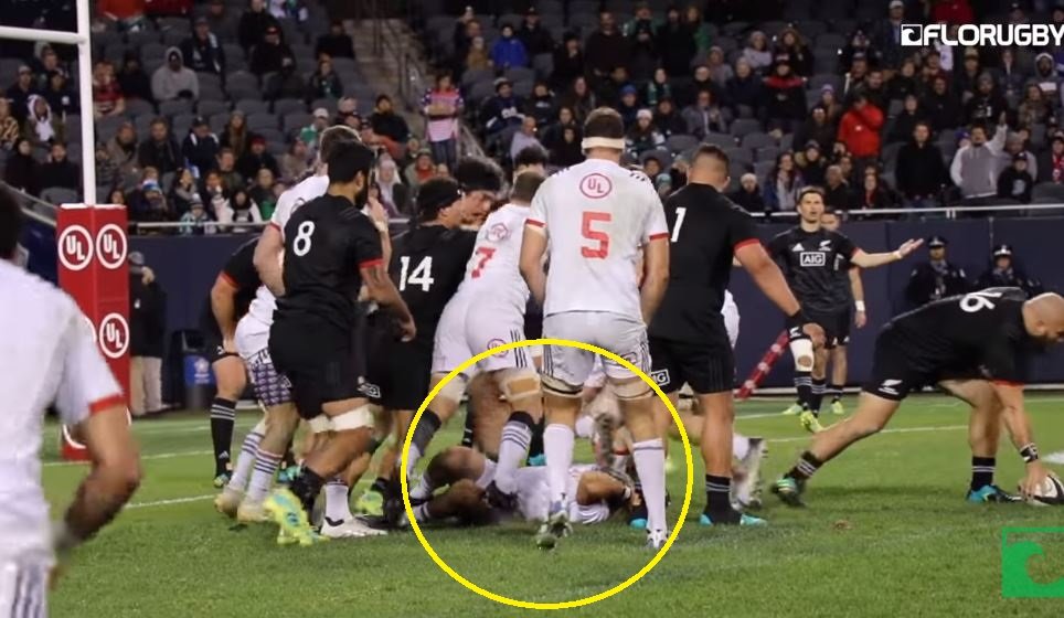 FOOTAGE: Maori All Black gets away with sickening 'tombstone tackle' on US scrumhalf