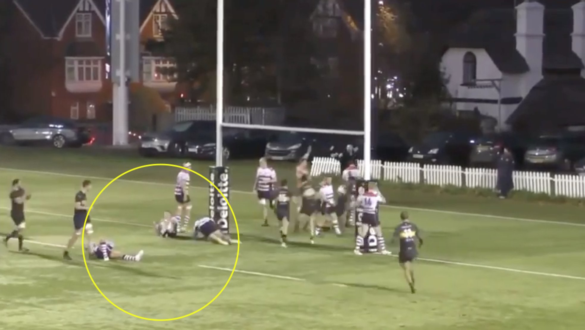FOOTAGE: 6’7, 115kg winger leaves nothing but MISERY in his wake with bone-crunching try