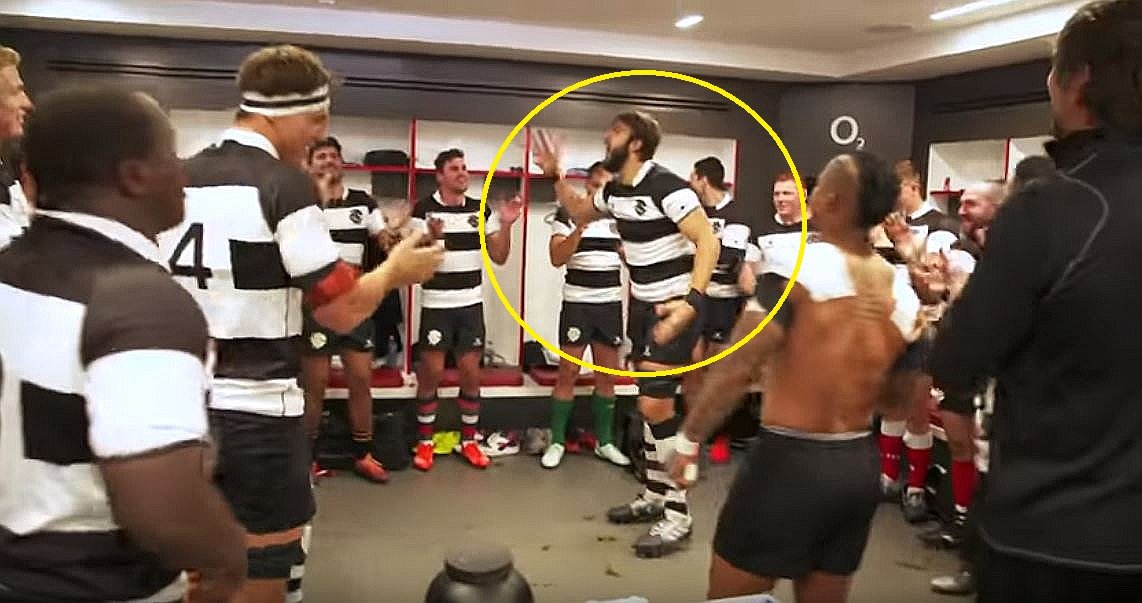 FOOTAGE: A minute before kick-off the Barbarians sang this hilarious song