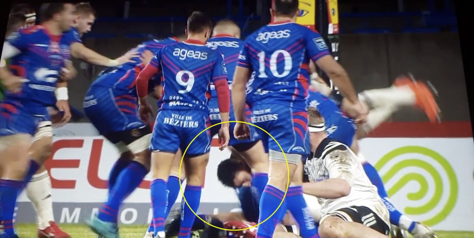 FOOTAGE: French horror tackle inexplicably only awarded a yellow card