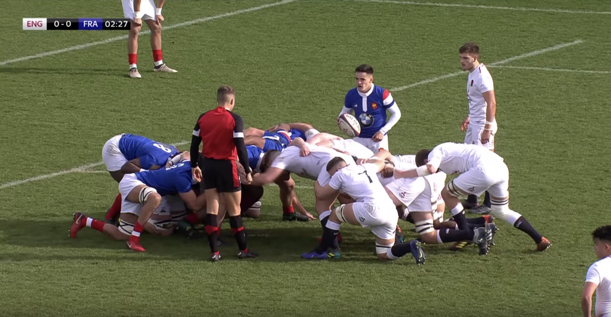 DESTRUCTION: England Under 20's scrum obliterates the French for 80 minutes