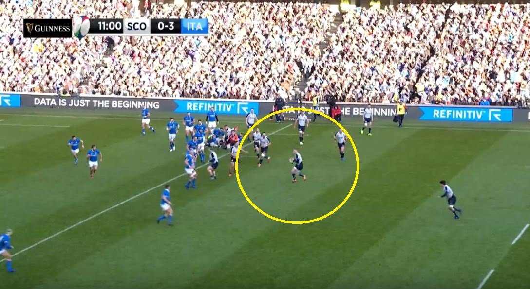 FOOTAGE: Finn Russell's early entry to kick of the Six Nations