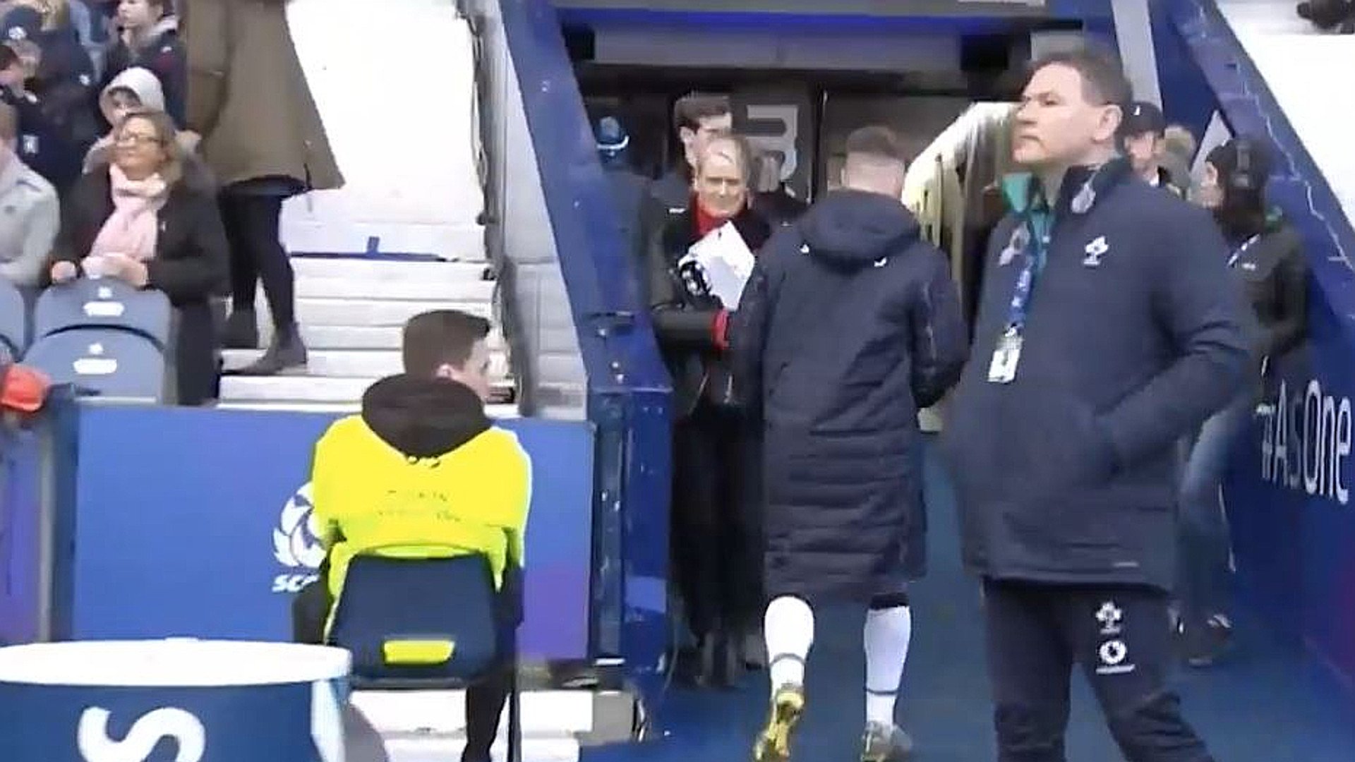 FOOTAGE: The shocking moment Stuart Hogg assaults an advertising board and calmly walks off