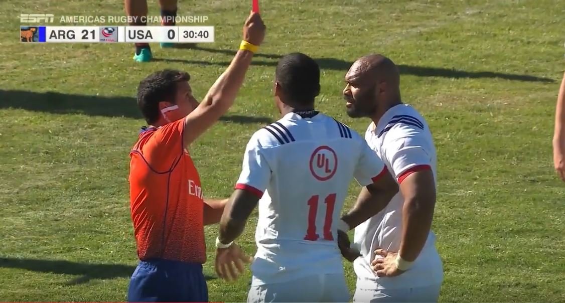 FOOTAGE: Harlequins' ex-NFL player Lasike's shock red card playing for the US Eagles