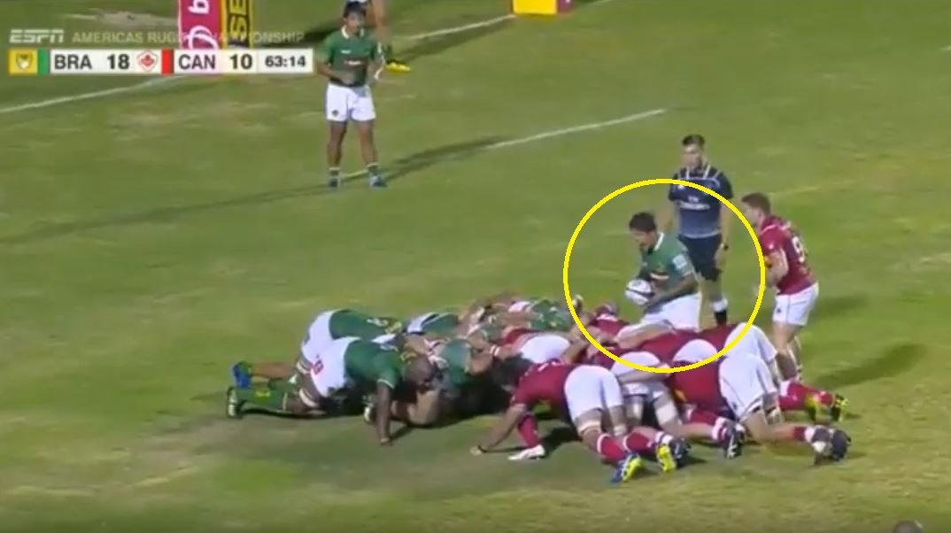 FOOTAGE: What this Brazilian 9 does before every scrum put in is quite bizarre