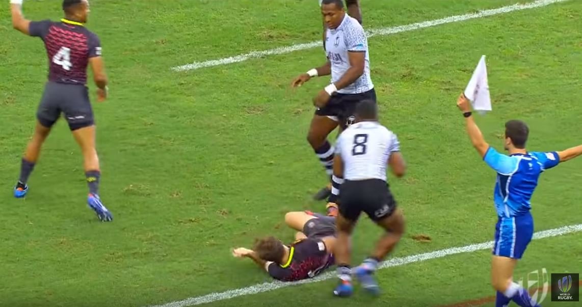 FOOTAGE: Length of the pitch Fiji score will live long in England nightmares