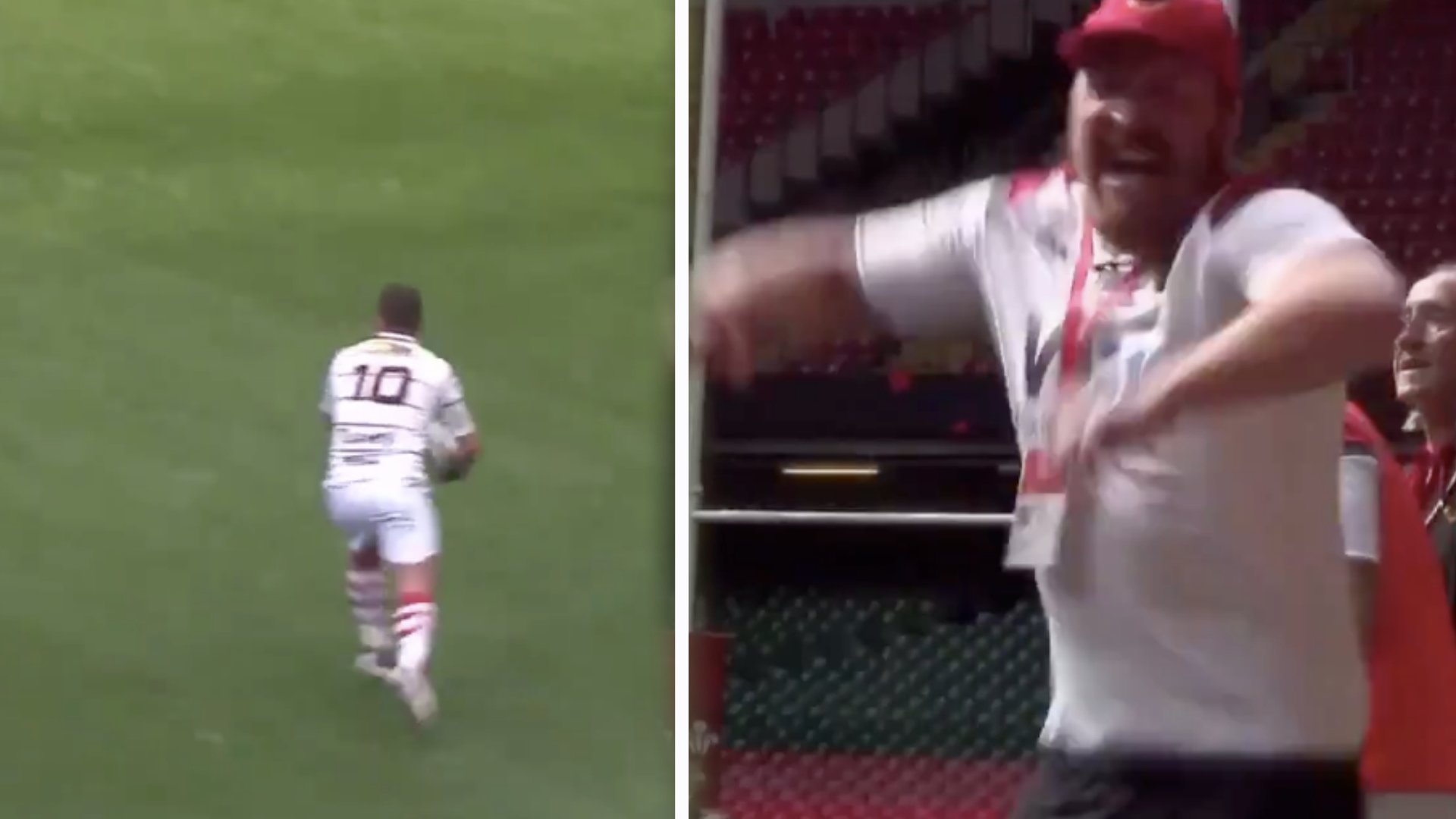 WATCH: Andy Powell absolutely loses it when his newly coached team score vital try