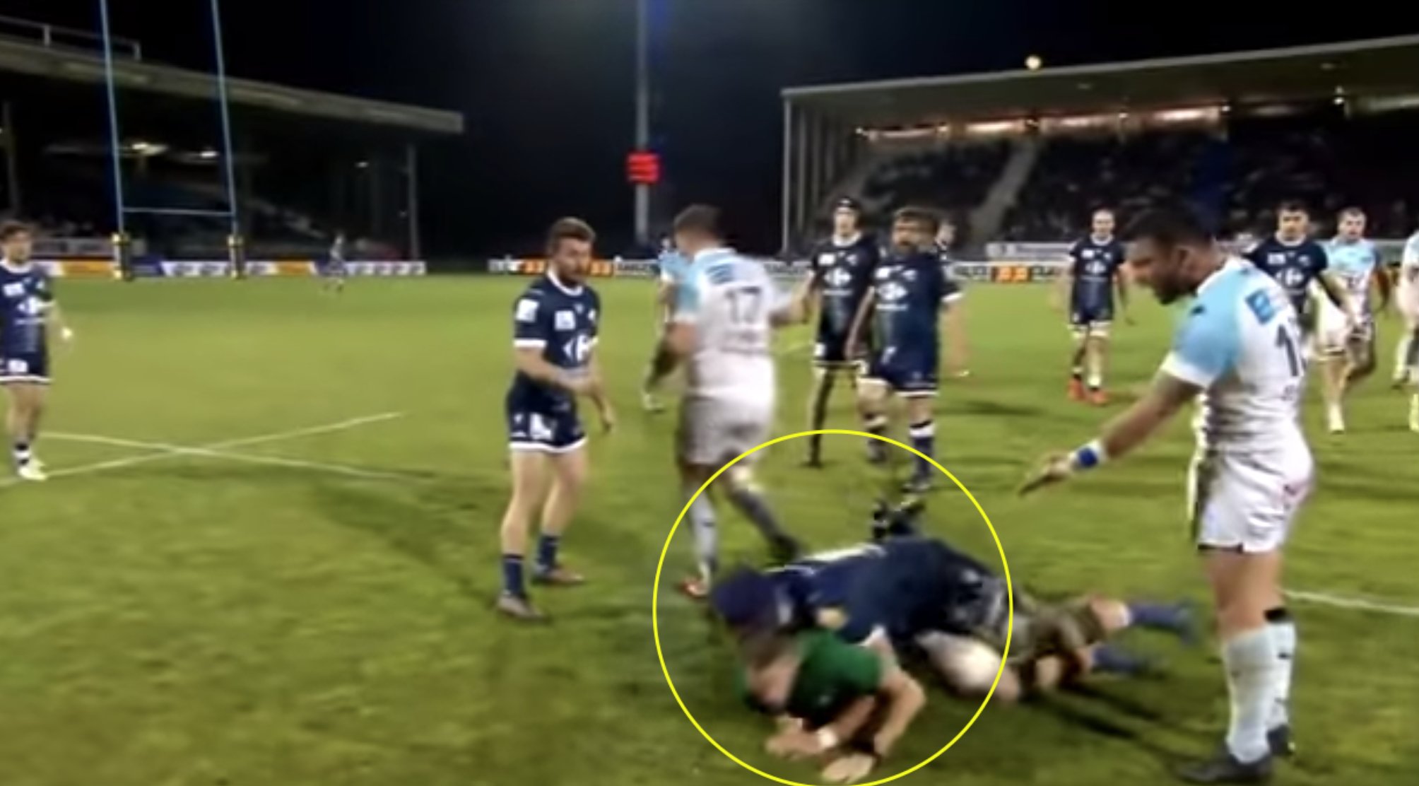 WATCH: Players and fans alike enraged as ref is brutally taken out