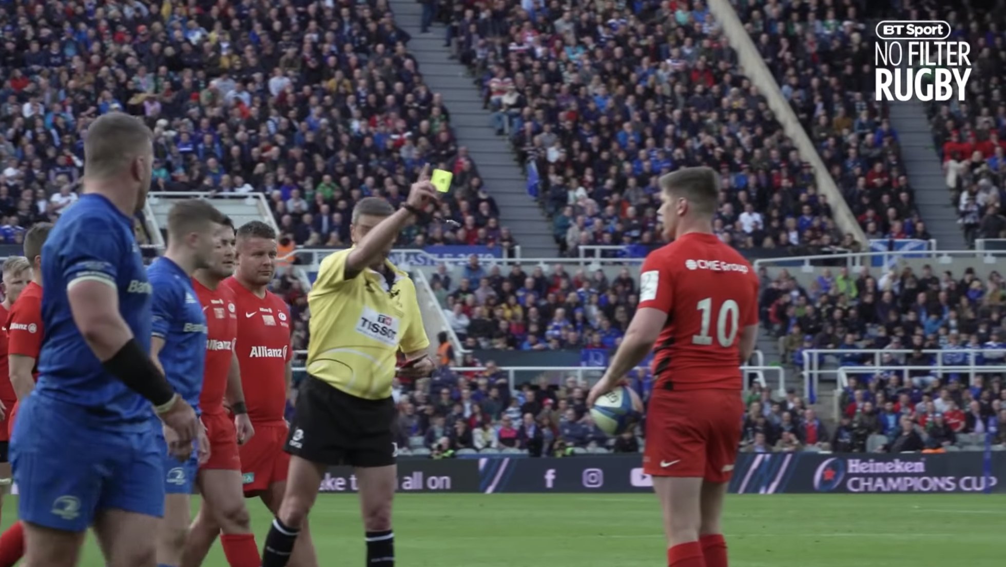 WATCH: The moment Owen Farrell almost lost it when he thought he had been sin binned