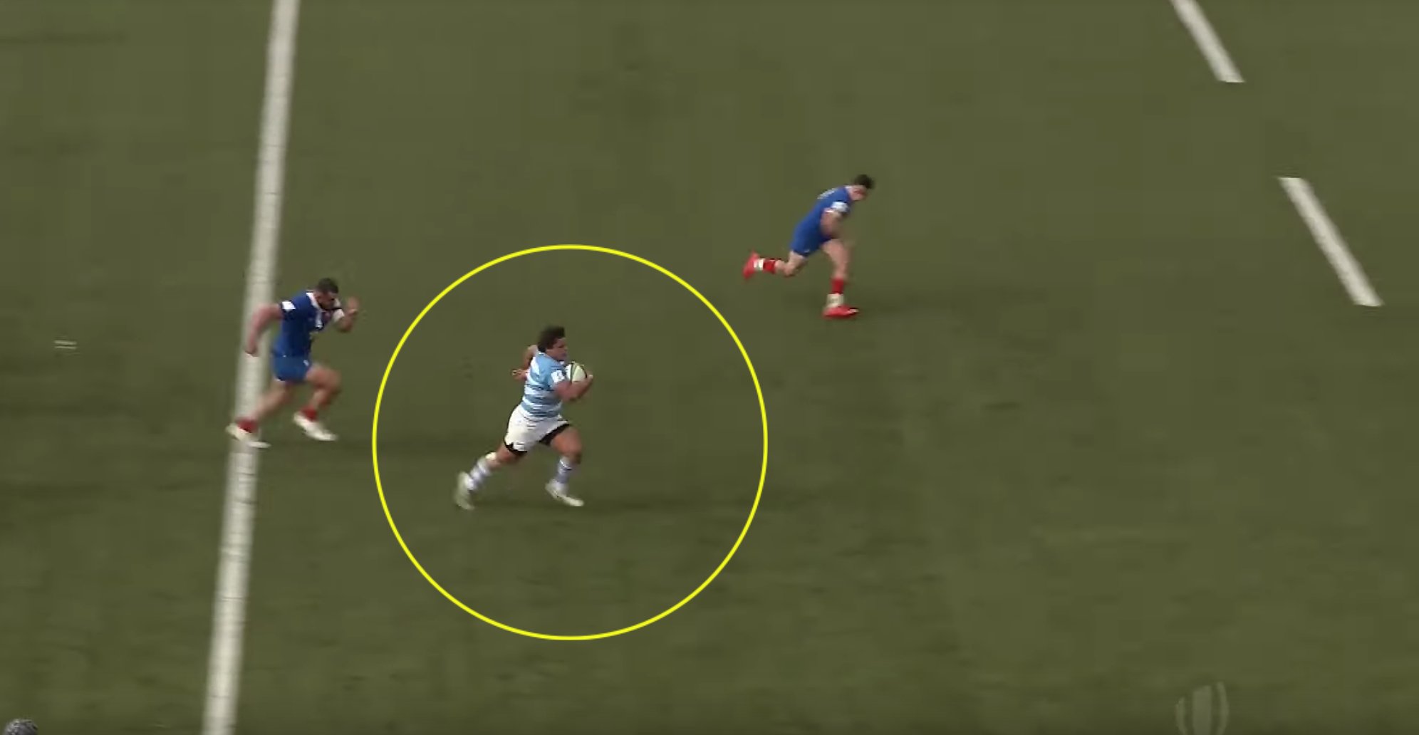 A Prop being hailed by many as "Rugby's Maradona" just scored a 60m solo wonder try
