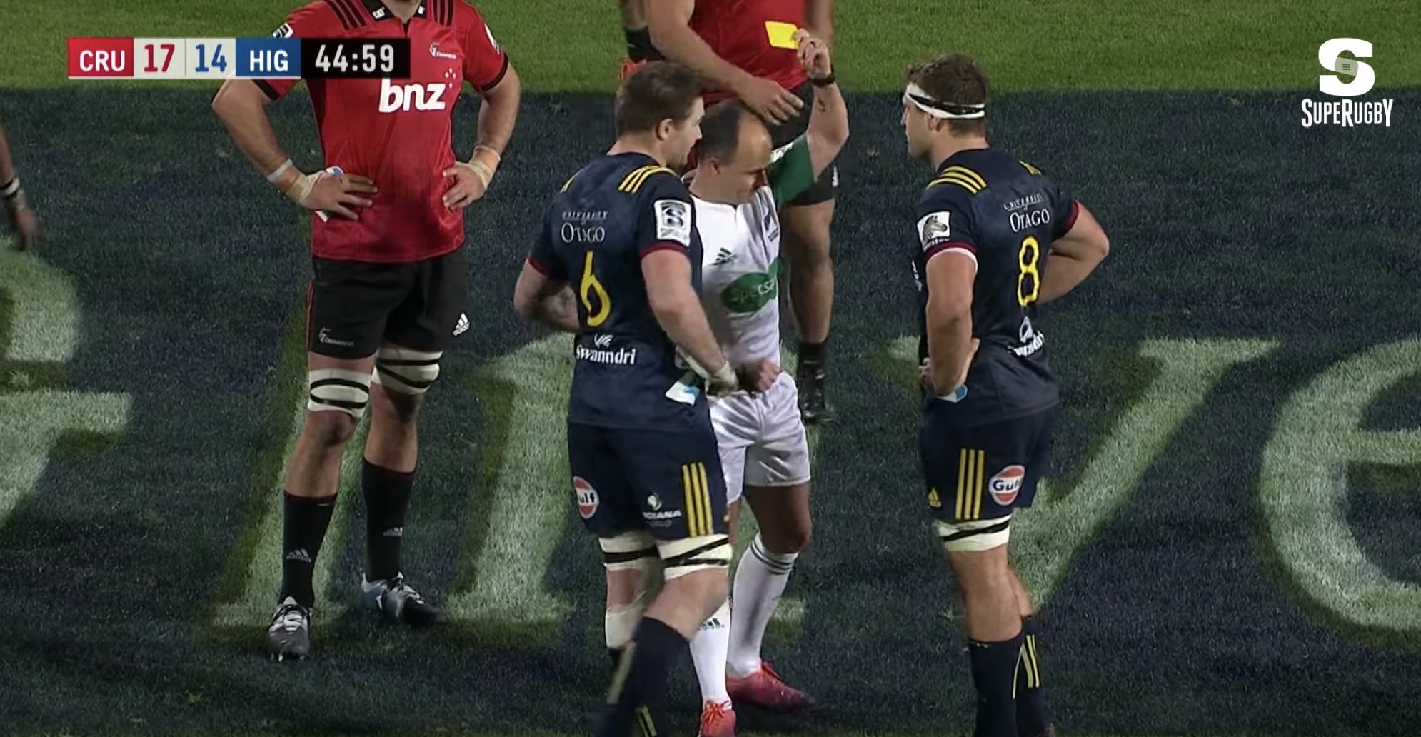 Liam Squire sent off for Owen Farrell shoulder nuke against the Crusaders