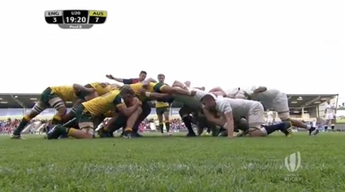 England and Australia Under 20's exchange one of the most brutal scrum battles we've ever seen