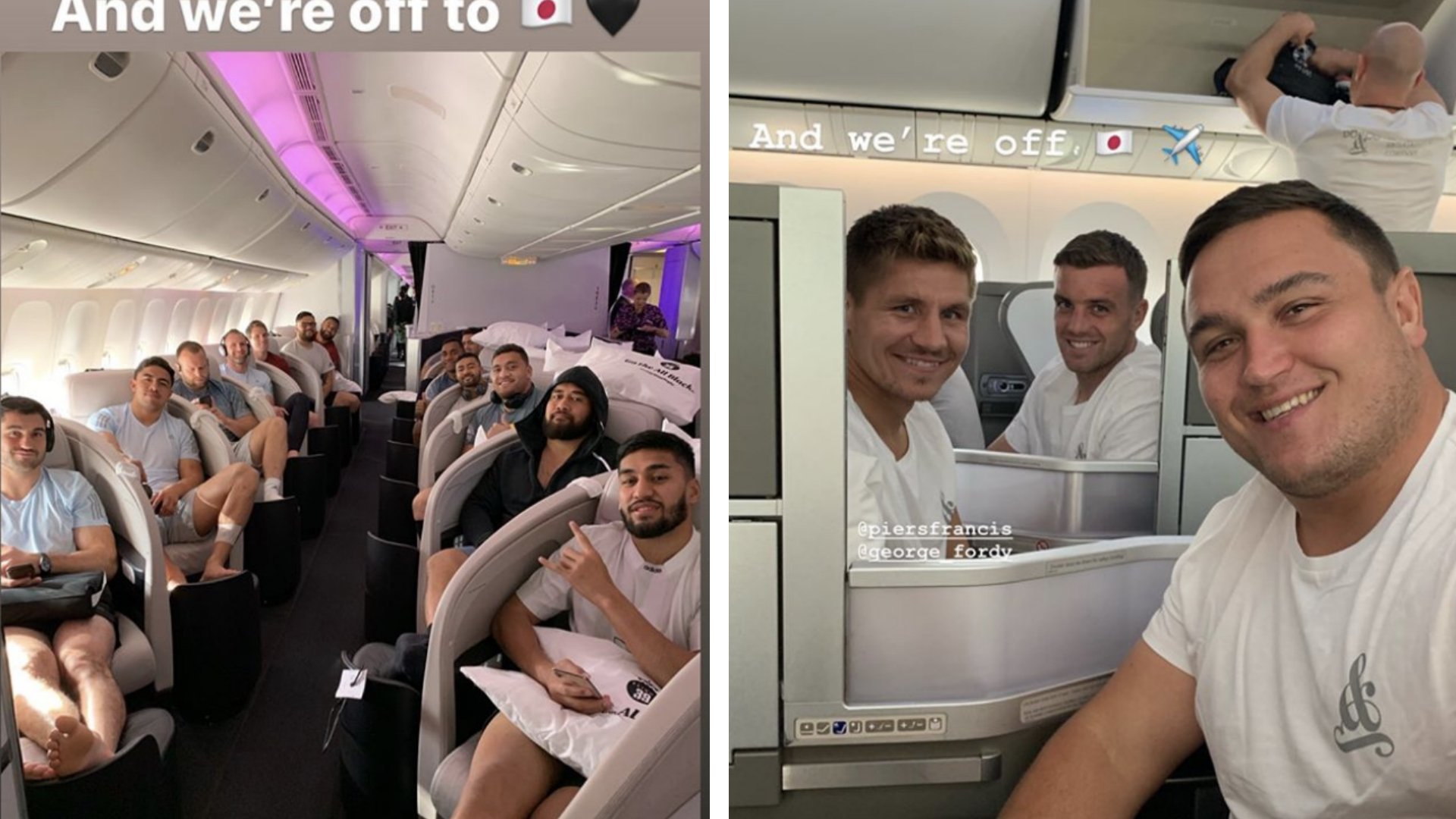 England and New Zealand leave for Japan - All the footage and videos