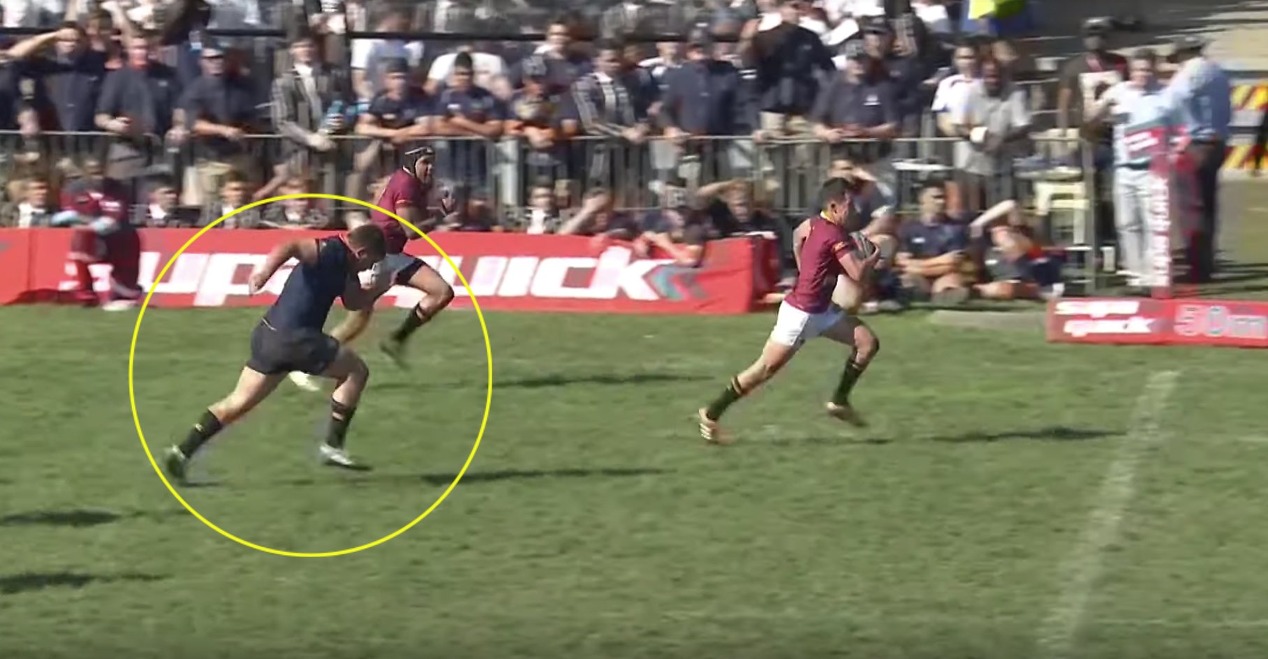 Prop displays unbelievable speed to catch winger from impossible margin