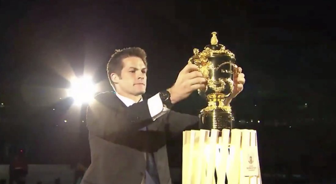WATCH: Richie McCaw attempts to steal World Cup from the side at opening ceremony