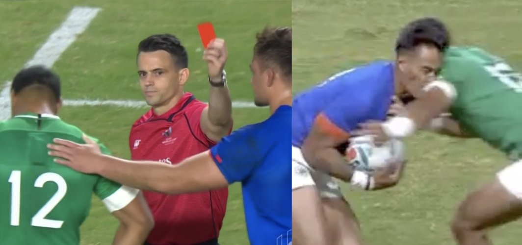 Bundee Aki red carded against Samoa for another high hit
