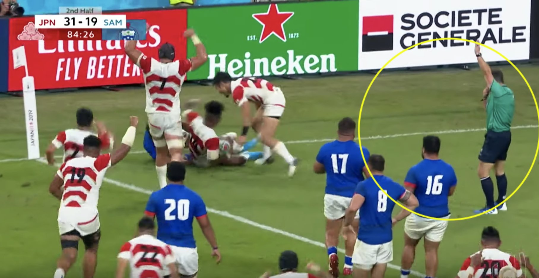 The try that could very well have dumped Scotland out of the World Cup