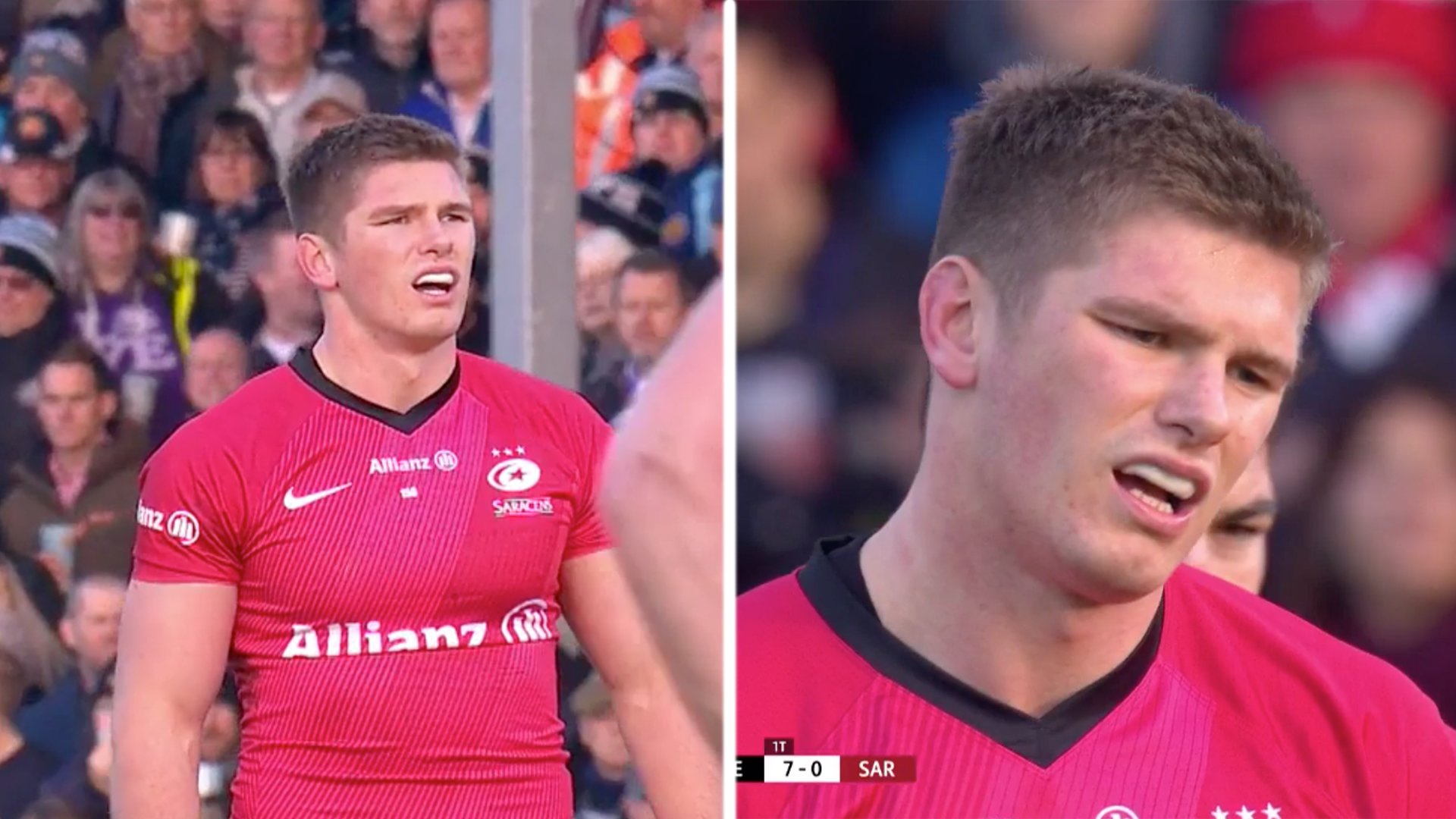 People are saying that Owen Farrell looks festively plump in final game of year