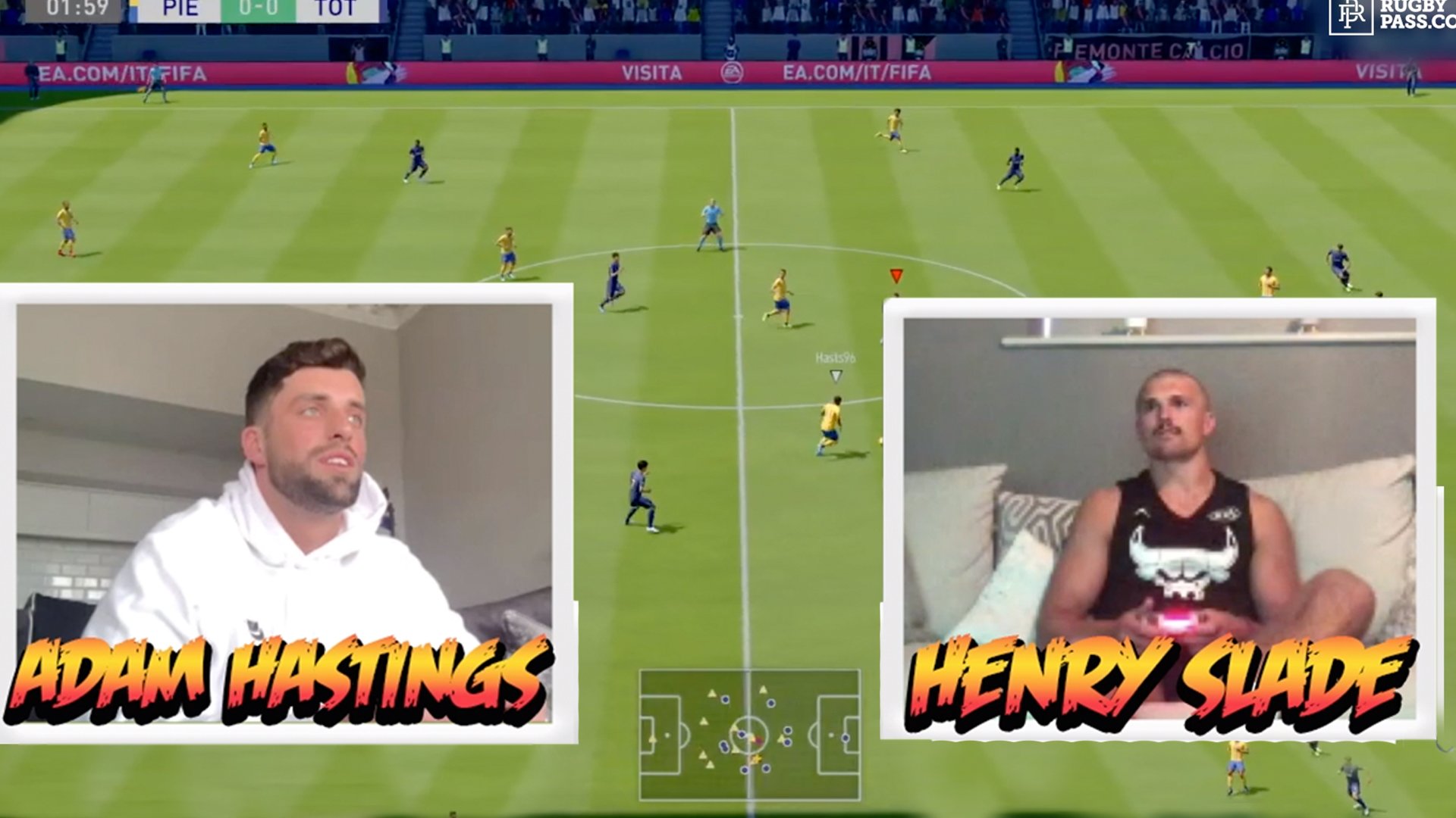 Rugby players have started playing each other on FIFA and it makes for brilliant viewing