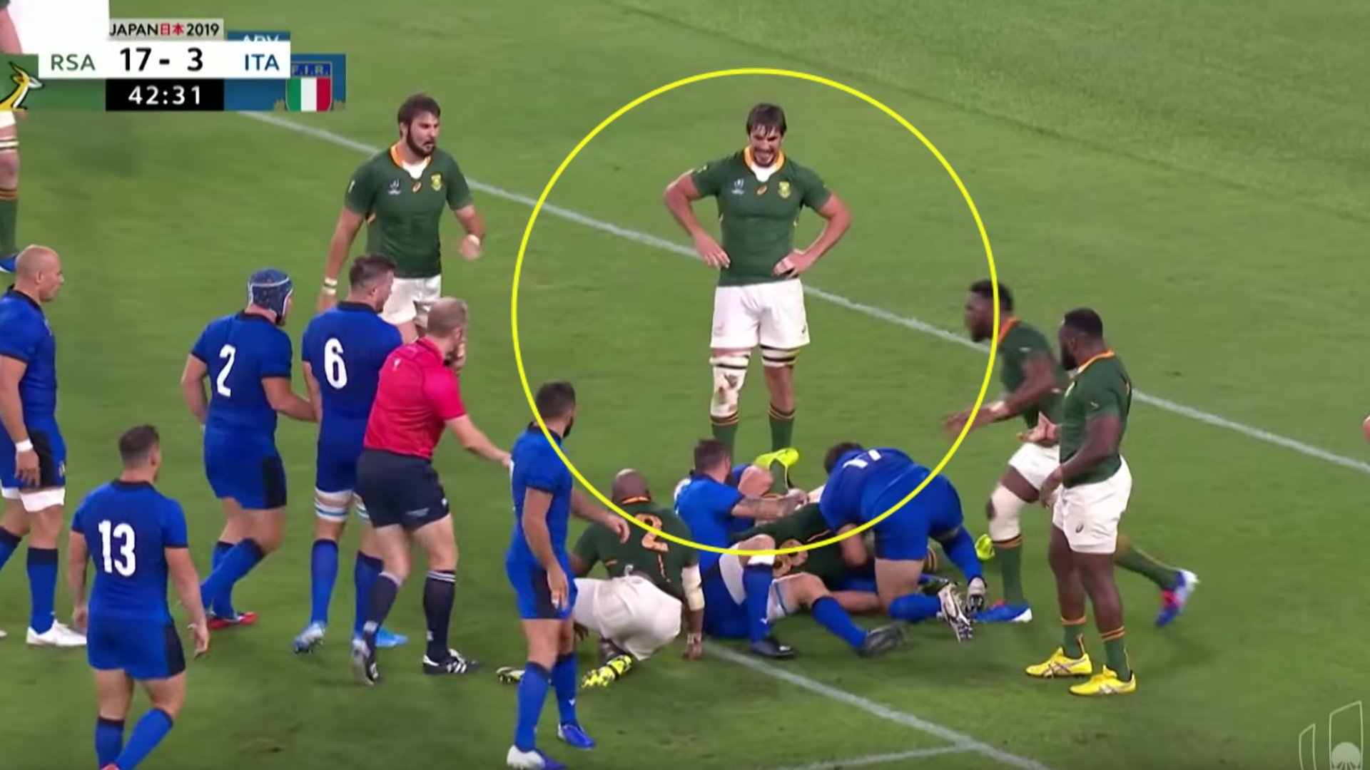 The Eben Etzebeth reaction to a spear tackle on his teammate that left the rugby world confused