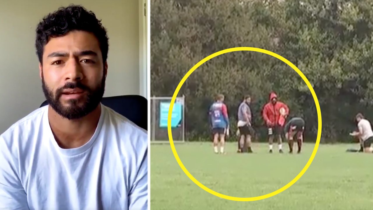 All Black star Richie Mo'unga gives bizarre excuse for the Crusaders team being filmed training