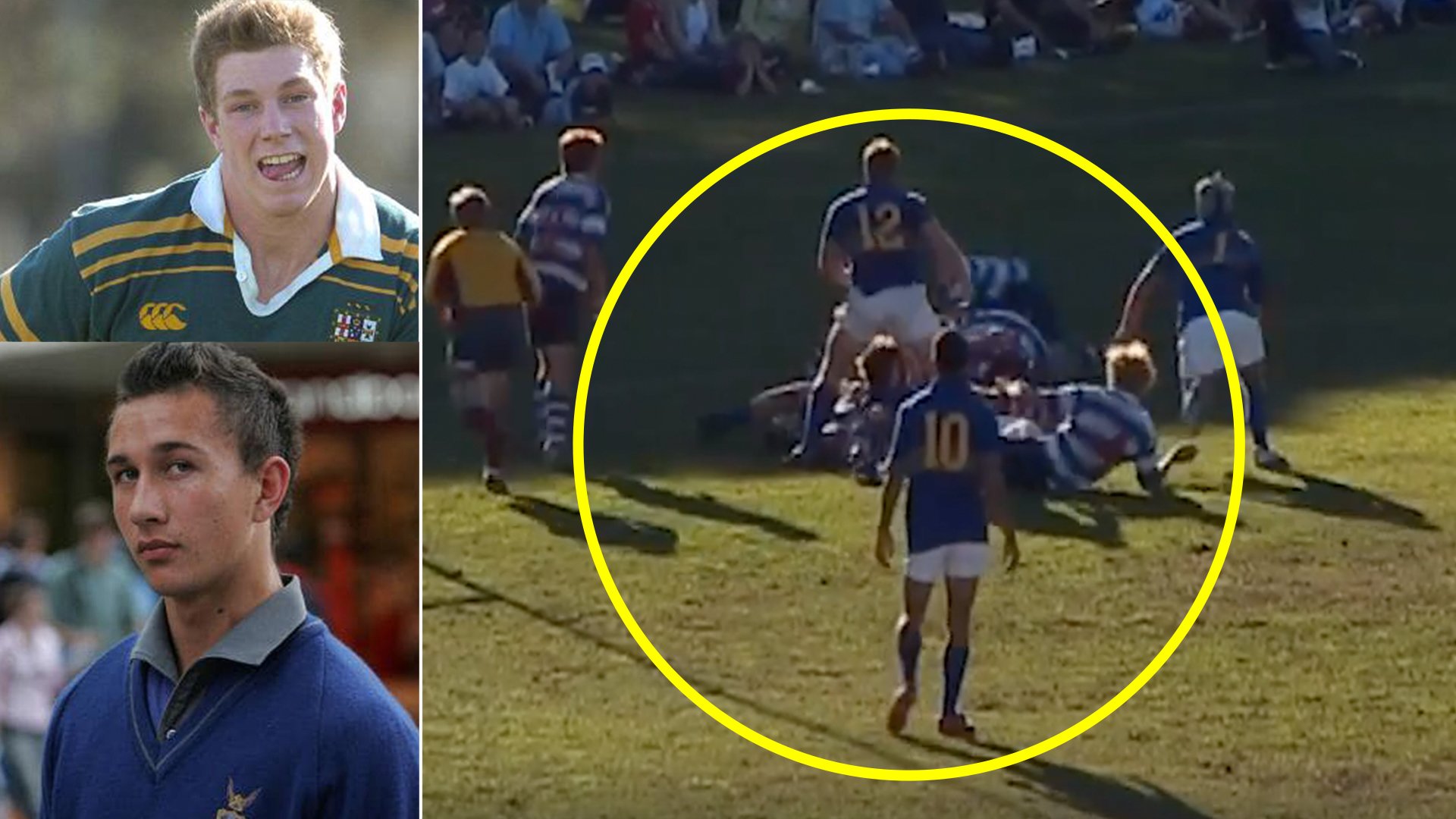 Video emerges of Quade Cooper and David Pocock playing at 10 and 12 together at school - Insane combination