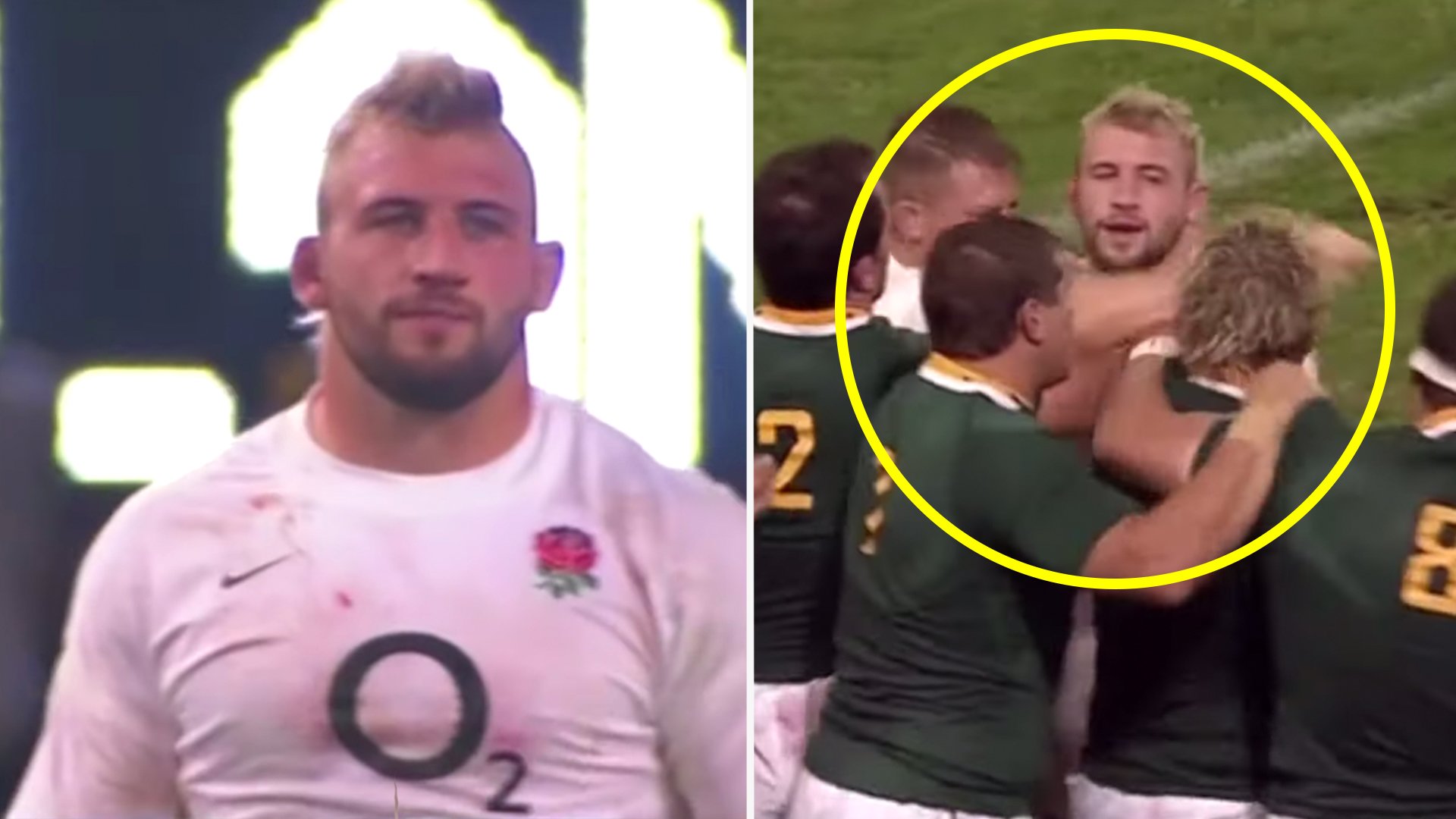 An unrecognisably fresh faced Joe Marler was as mad as ever on his England debut