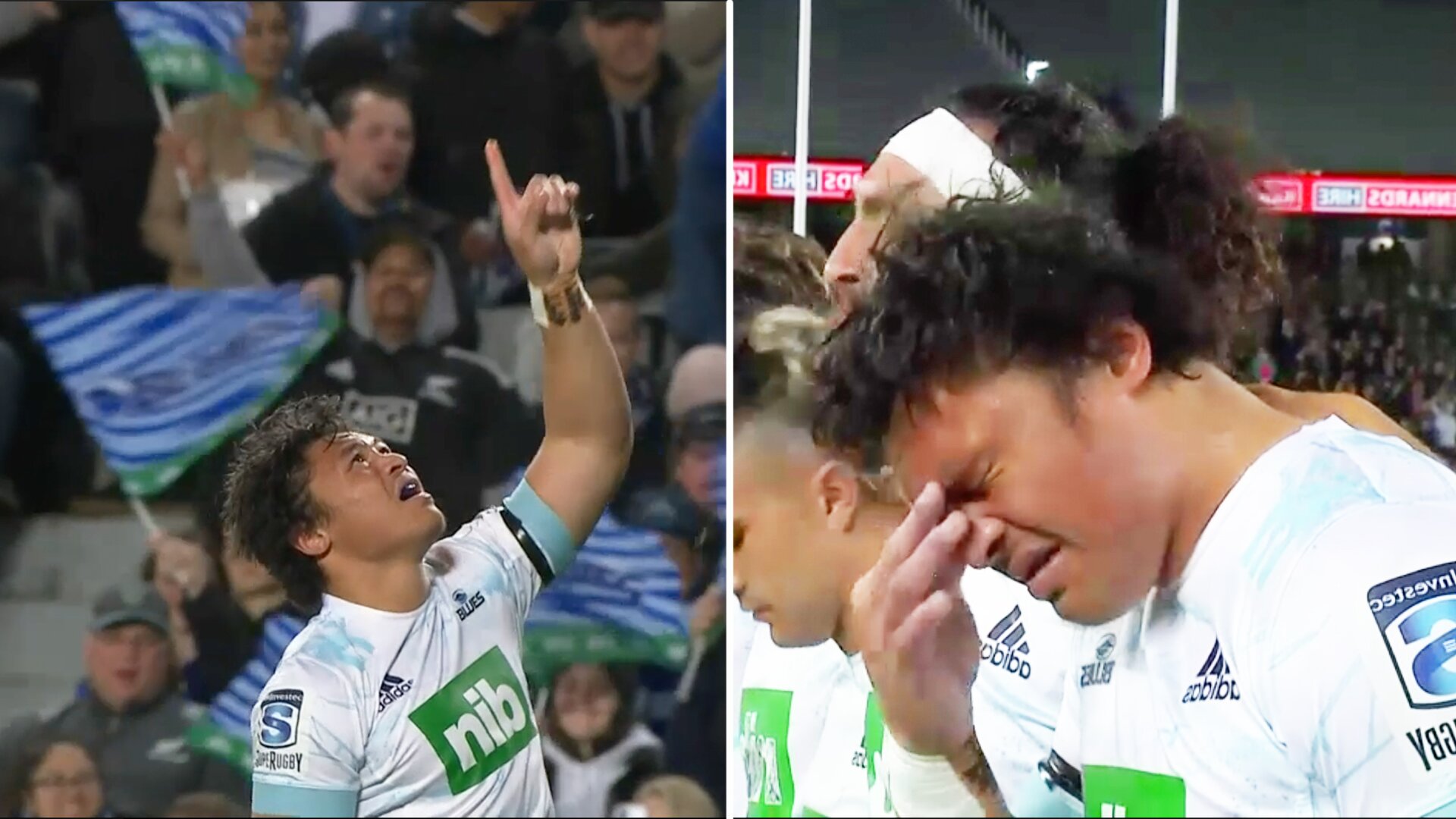 An emotional Caleb Clarke stuns Auckland in beautiful Super Rugby moment
