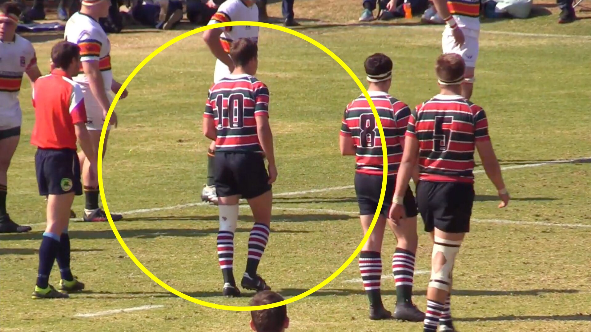 Footage shows schoolboy rugby player using incredible loophole to score sneaky try