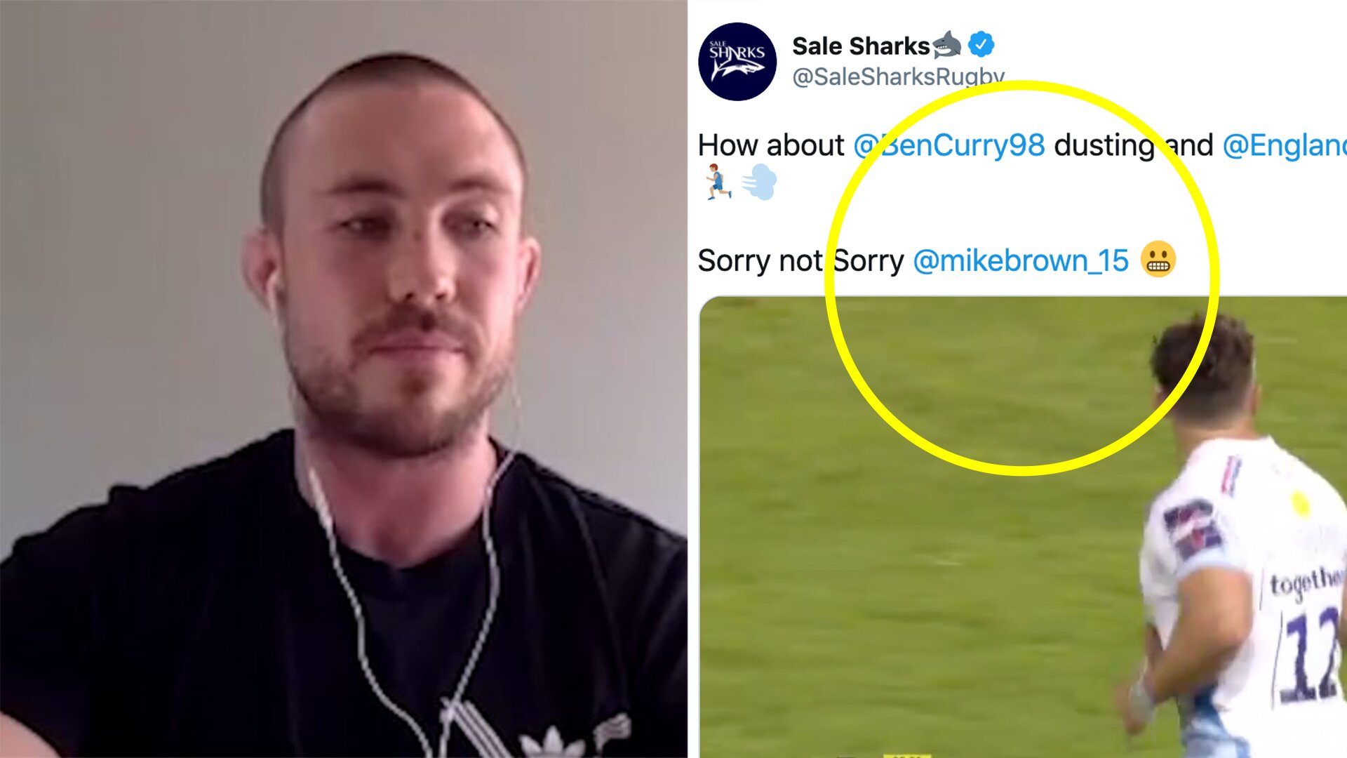 Mike Brown are calling out the Sale Sharks social media team for being too savage