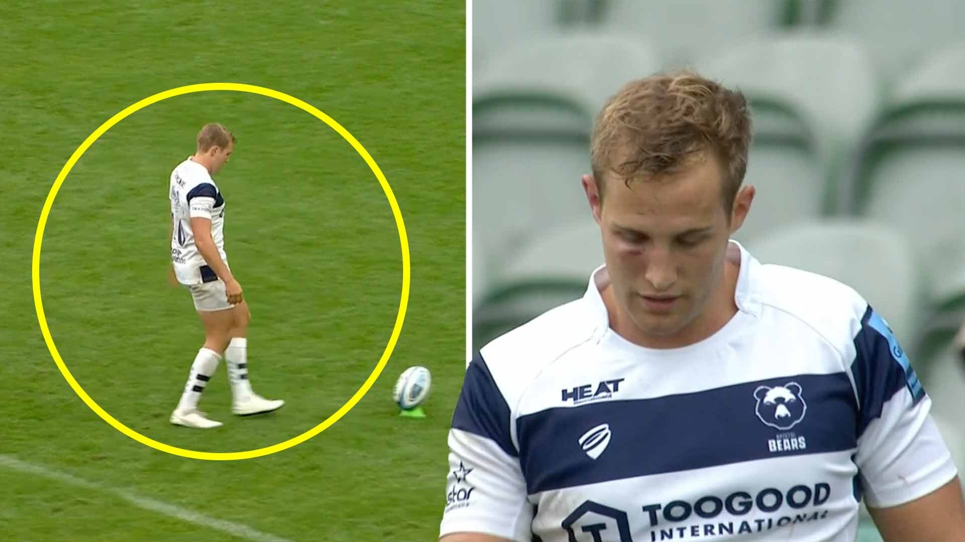 Bristol Bears player makes right idiot of himself as he goes over for easy try