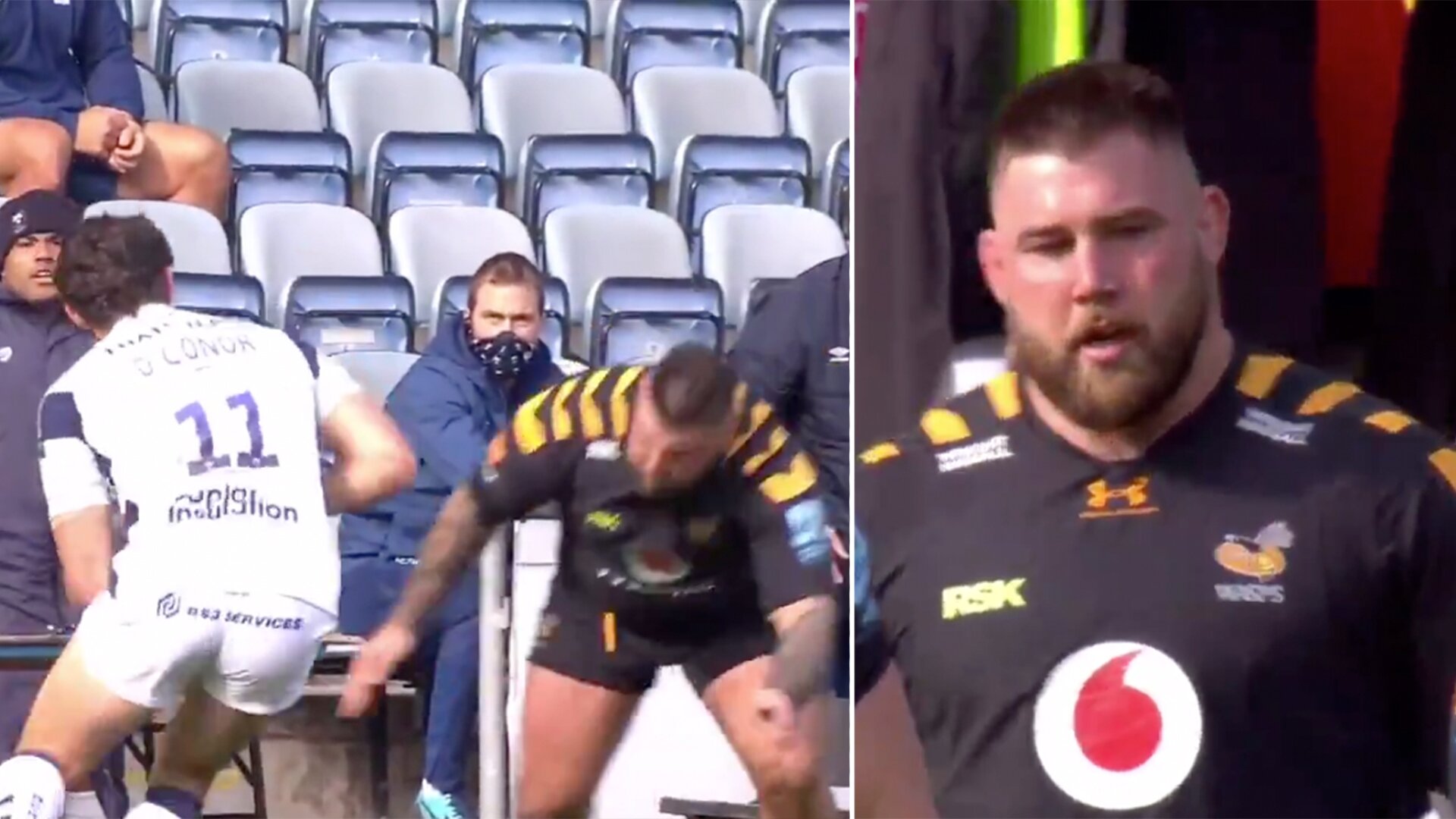 Wasps front row Kieran Brookes gives chilling reminder on why you should never run straight into a prop