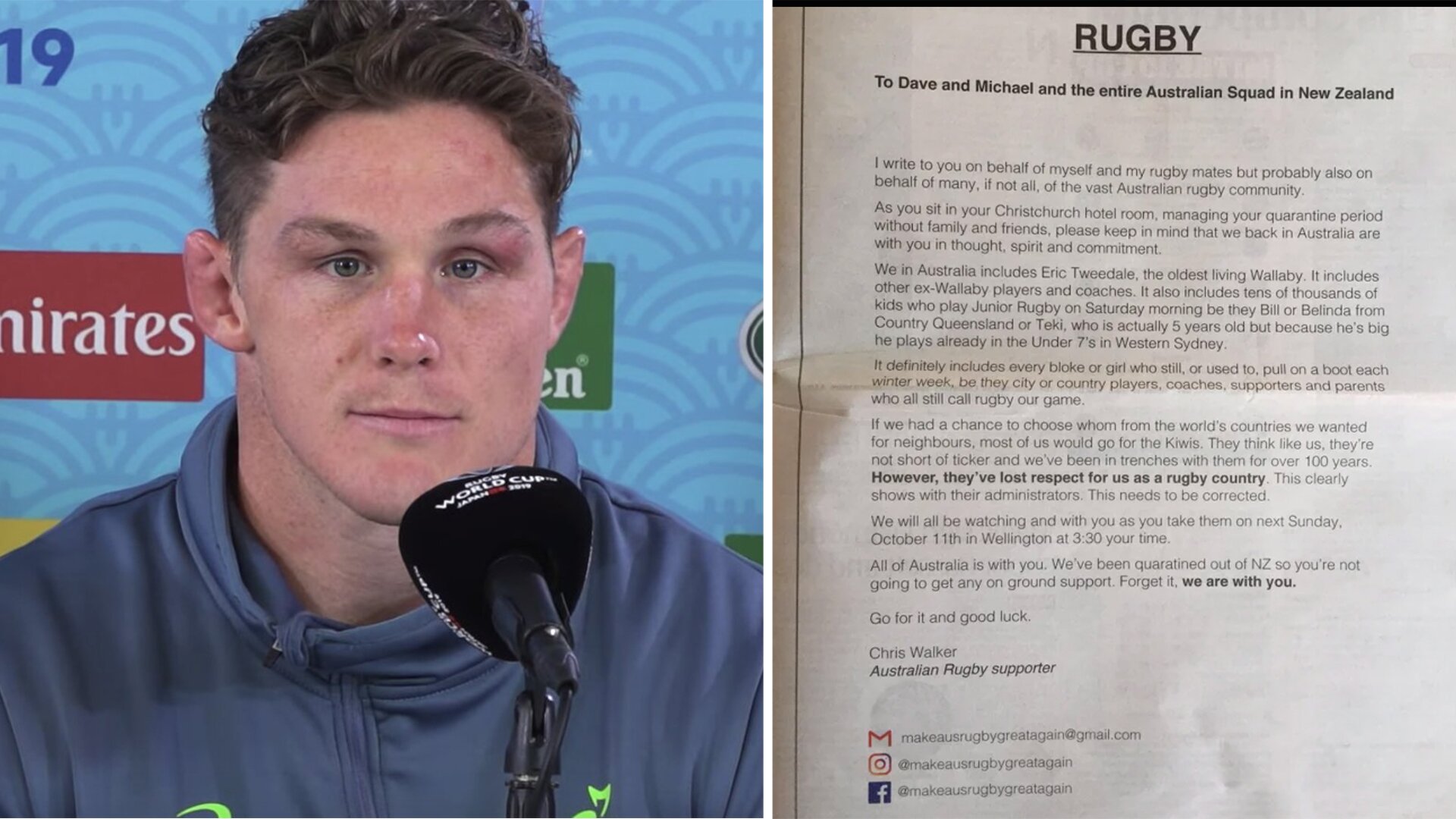 Wallaby fan posts a stunning ad in New Zealand newspaper on eve of Bledisloe Cup