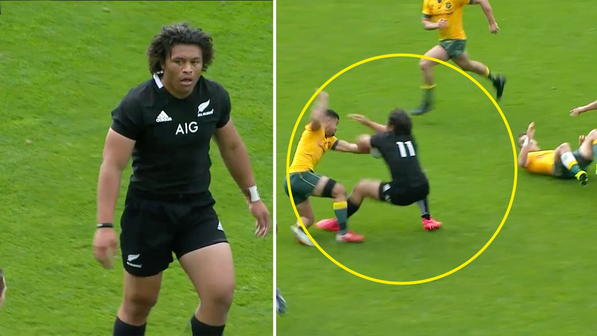 Fans are raving about 'the new Jonah Lomu' in Caleb Clarke as he terrorises the Wallabies at Eden Park