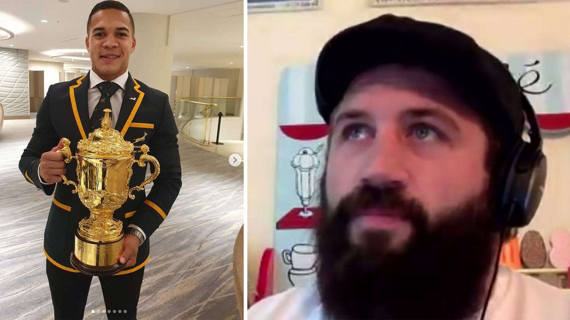 Joe Marler responds to Cheslin Kolbe celebrating the Springboks' 1 year World Cup celebrations