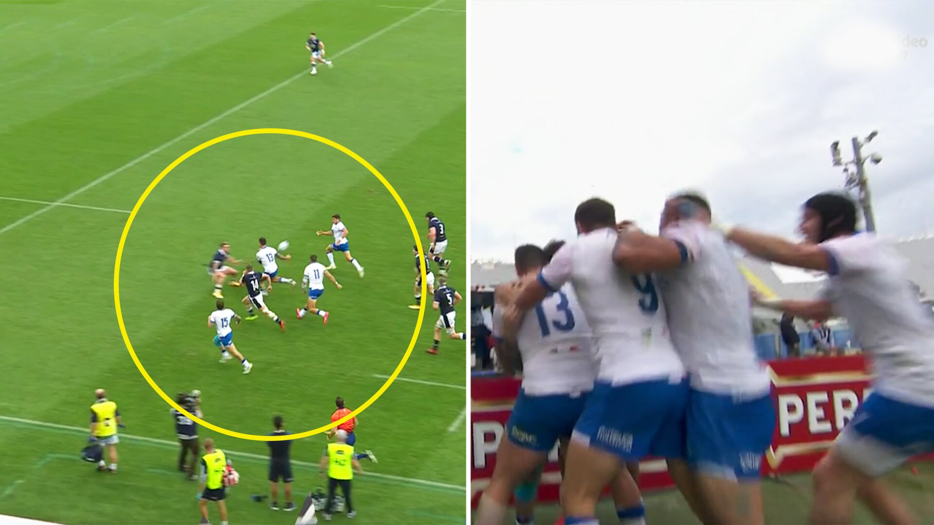 Hell breaks out after Italy score stunning try in frenetic first half of Autumn Nations Cup