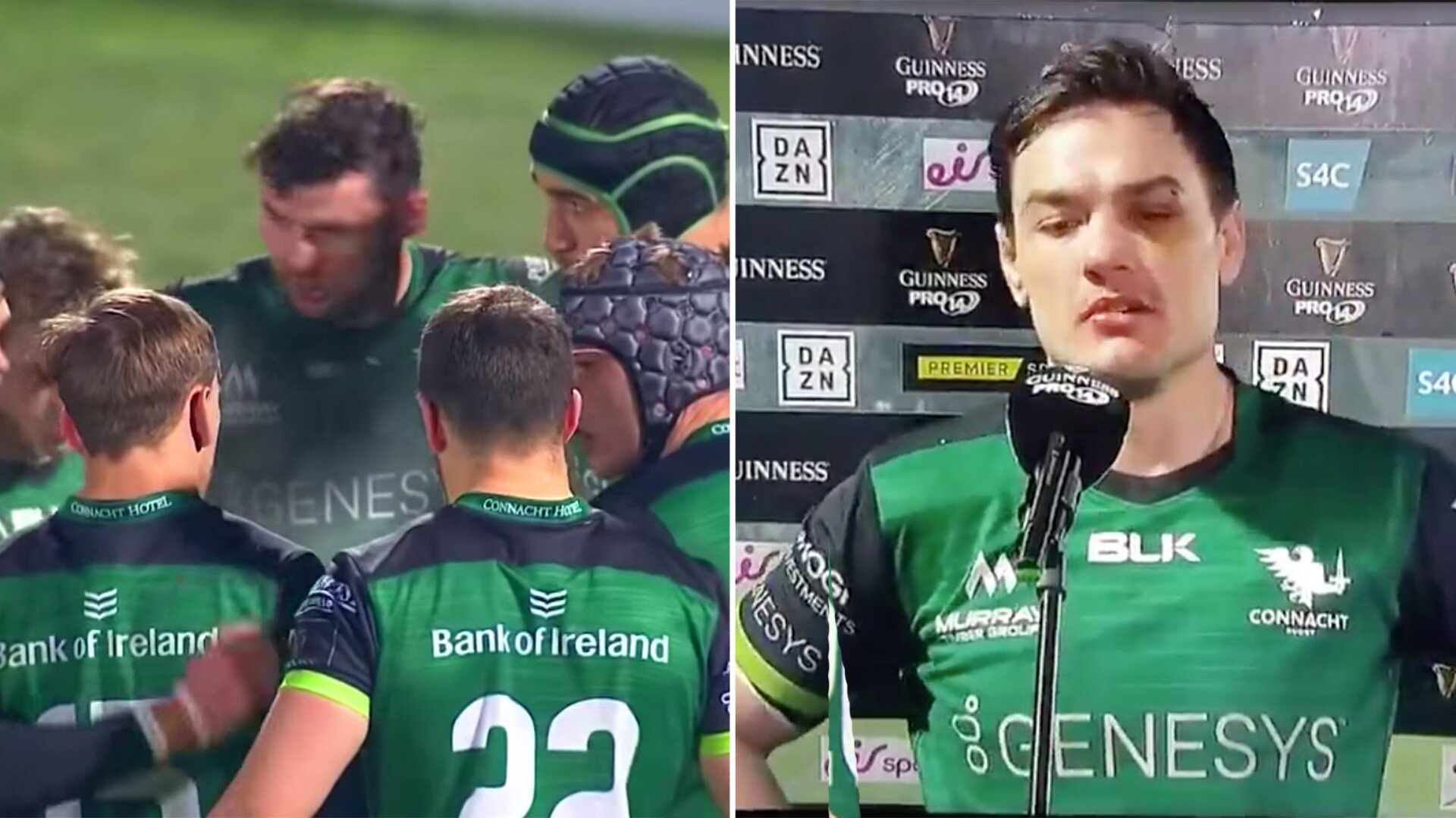 Connacht captain swears on live TV after they end  the Leinster incredible unbeaten run