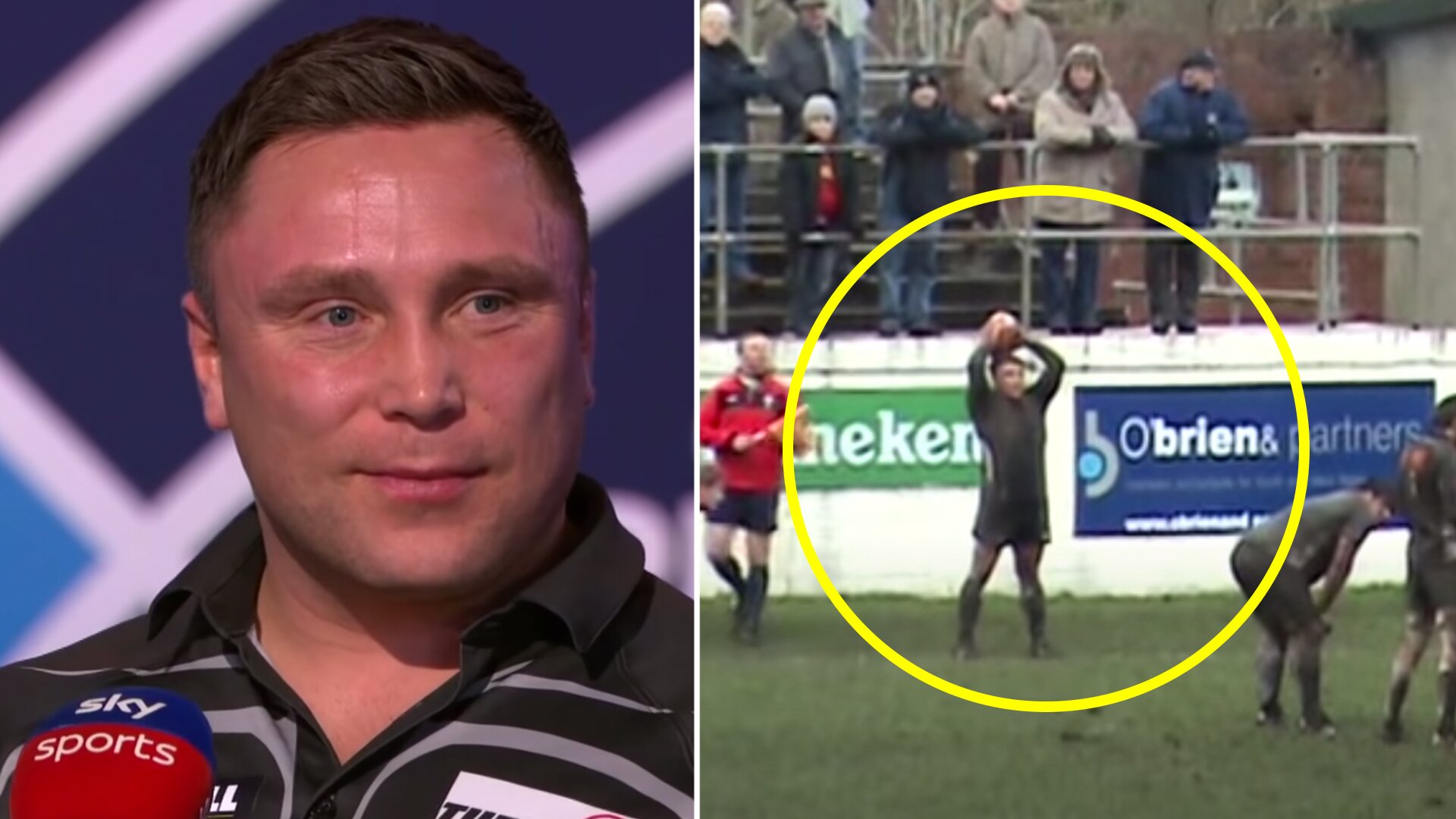Footage of new darts number 1 Gerwyn Price playing rugby is going viral