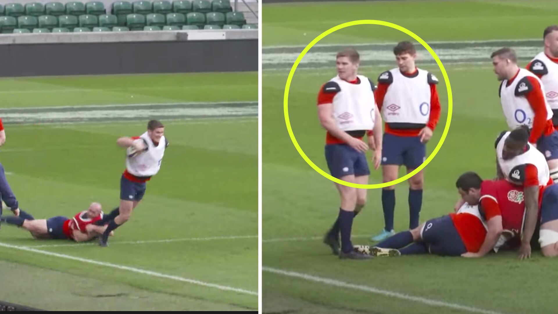 Footage shows Owen Farrell getting angry at his own coaches during Live training session